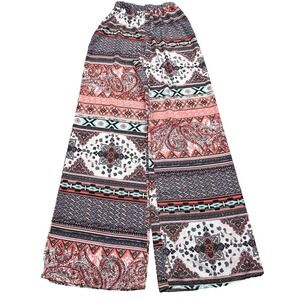 Minette Palazzo Wide Leg Pants S Boho Tribal Patchwork Hippie Festival USA